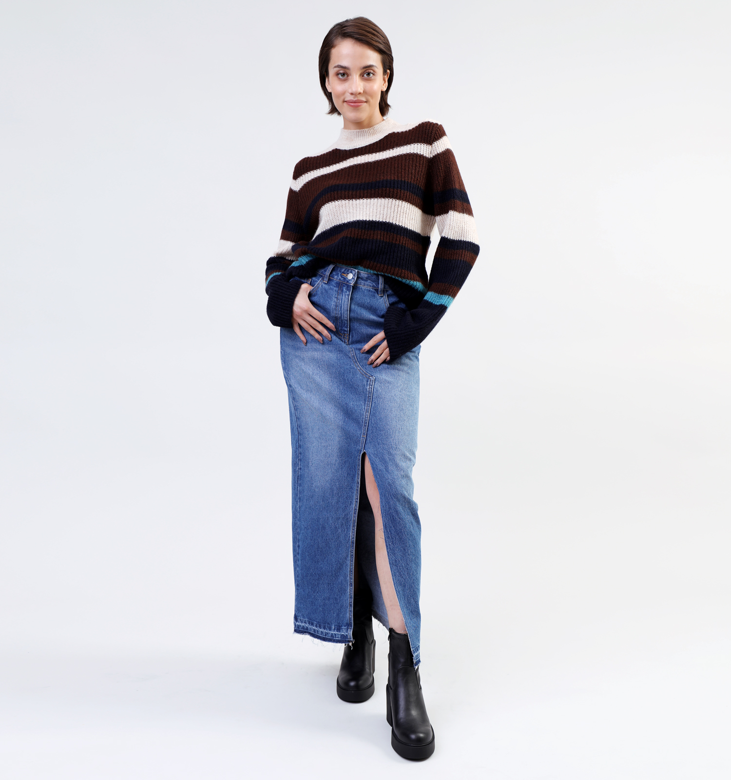 Lange rok blauw