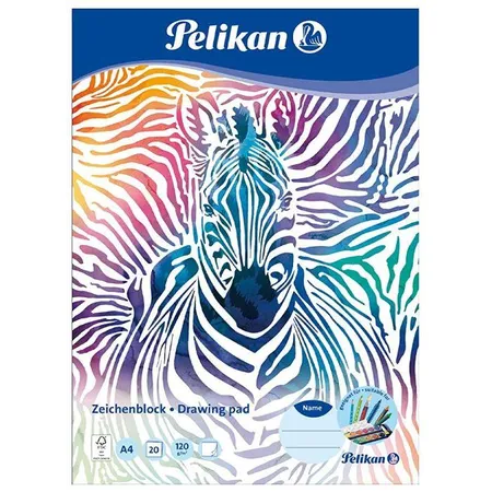 Pelikan Zeichenblock A4, 60 Blatt, 1 Stück, Motiv 2-fach sortiert