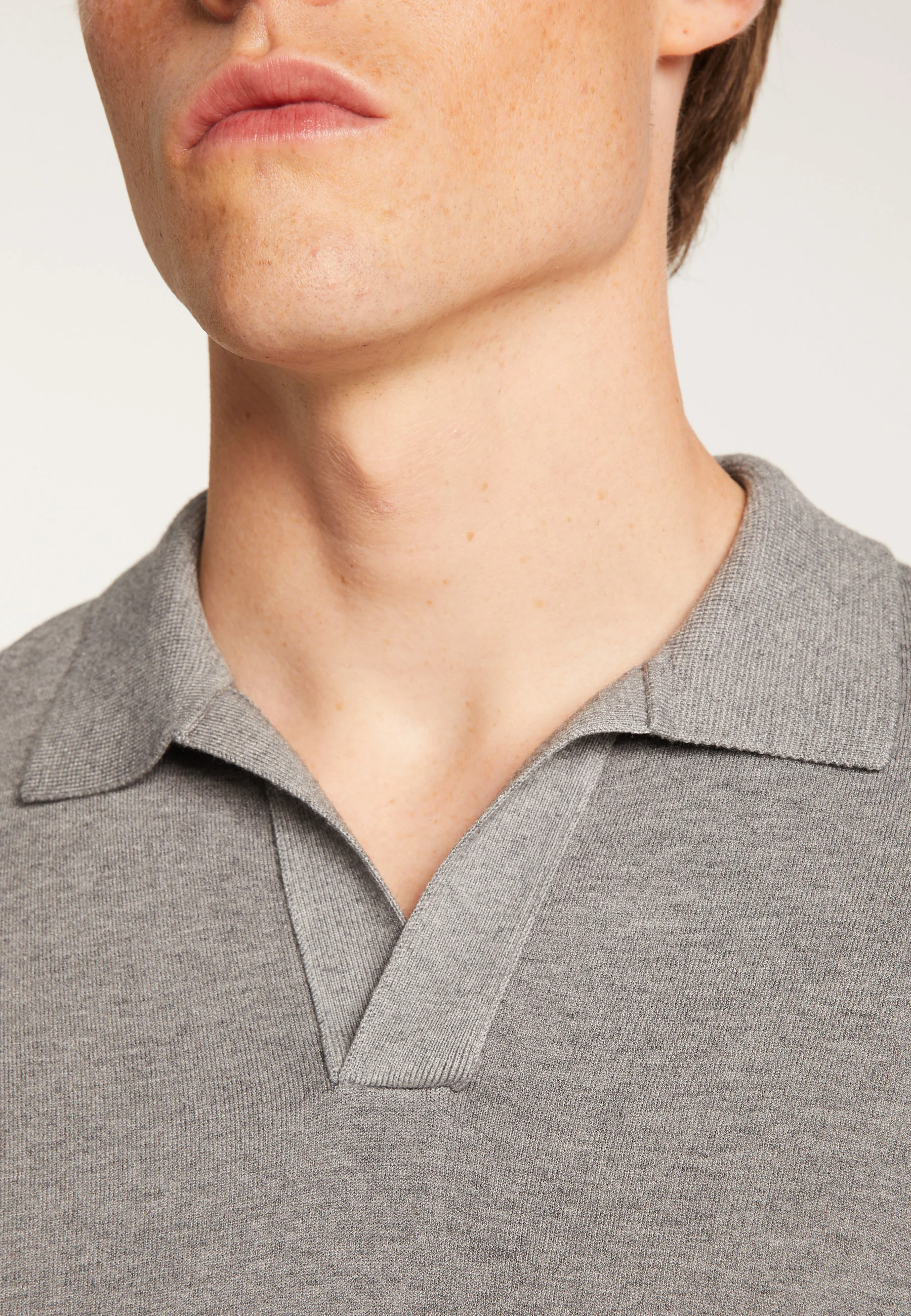 THIBAUDAH24 - Polo en laine mélangée | Gris