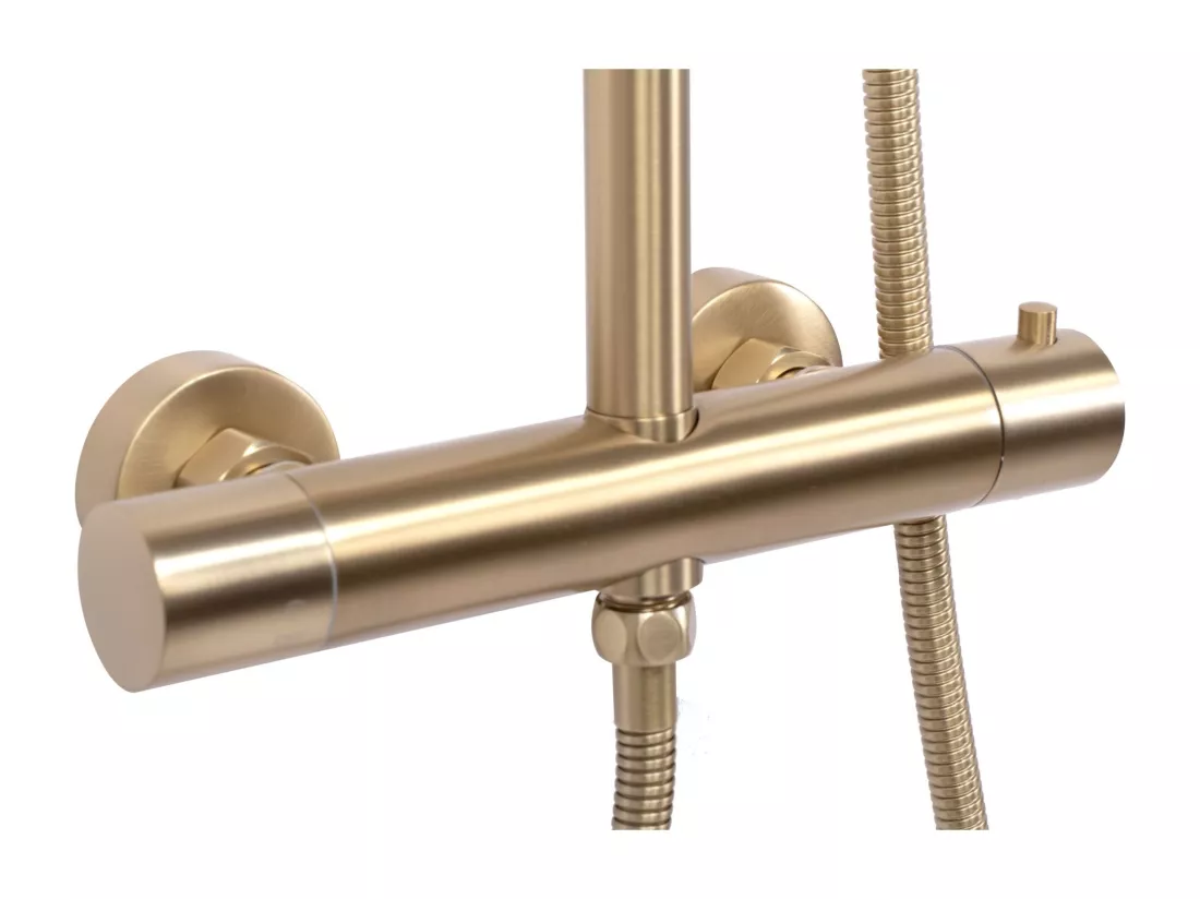 Kit De Douche Avec Thermostat Rea Vincent Termostat Brush Gold