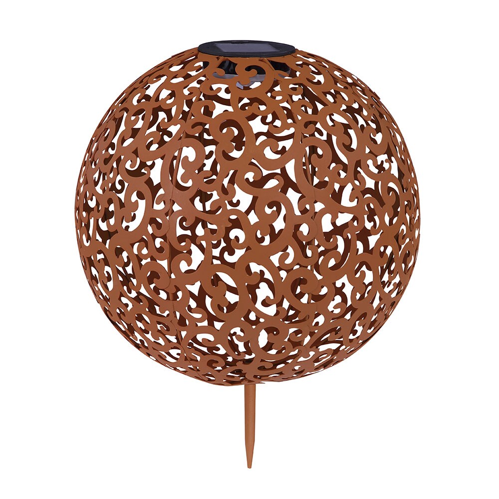 LED Solar Steckleuchte, Dekor Stanzungen Kugel, 28,5 cm