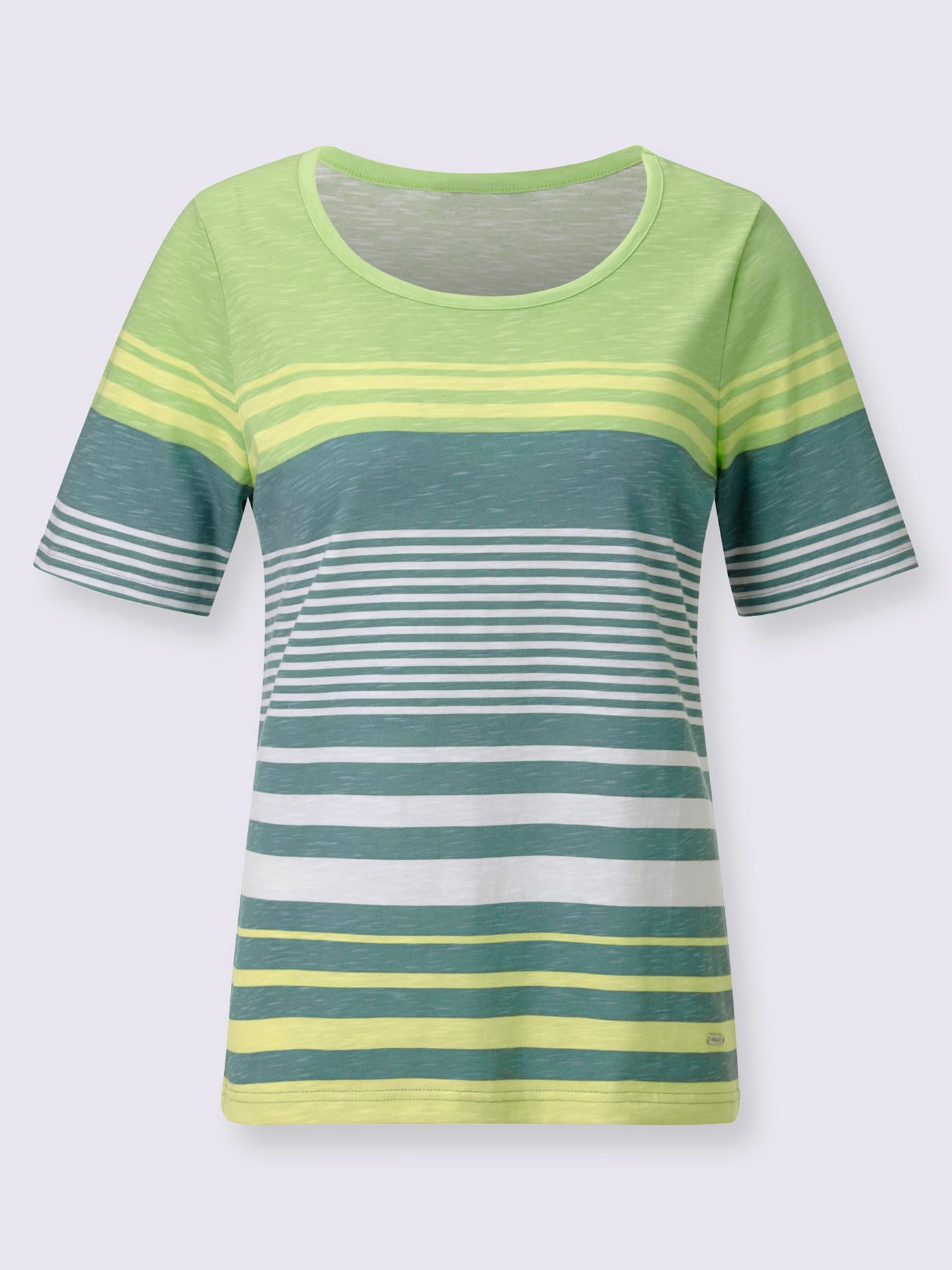 T-shirt rayé structure en fil flammé