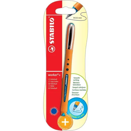 Tintenroller - STABILO worker+ - medium - Einzelstift - blau
