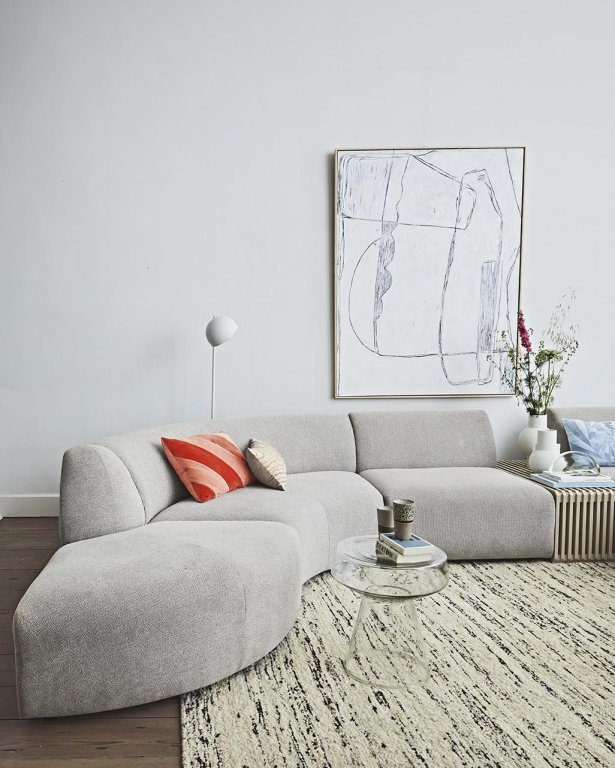 HKliving Jax bank element rond light grey