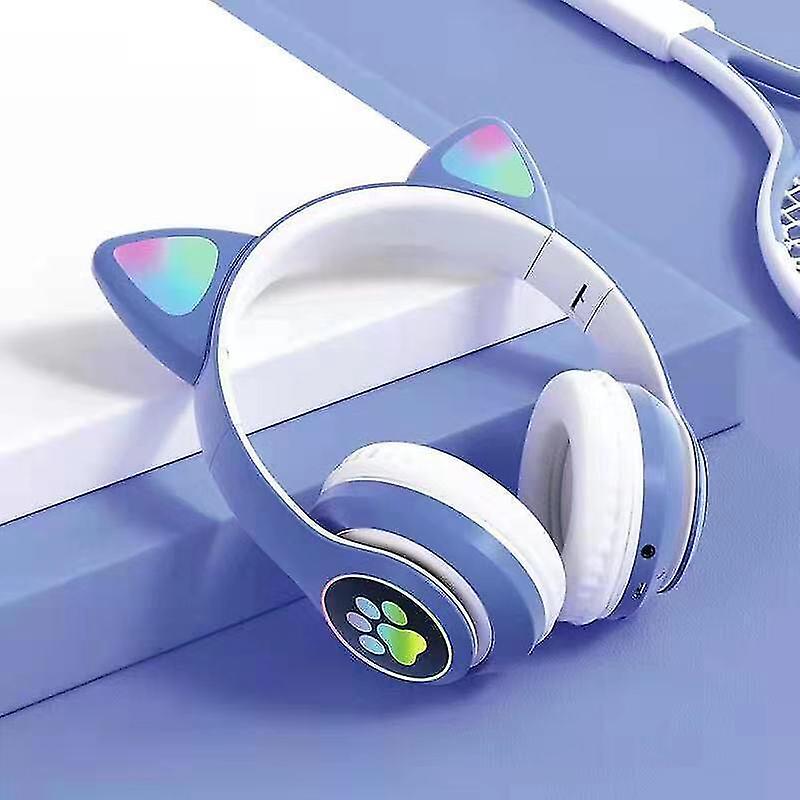 Fones de ouvido sem fio Smartek com orelhas de gato e luz LED Bluetooth.