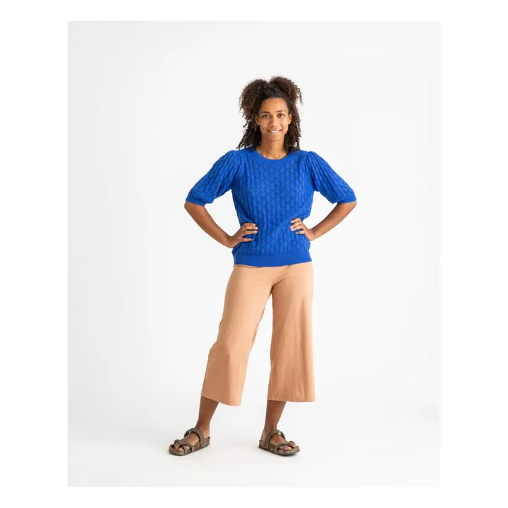 Matona Pull Ajouré Coton Bio | Bleu roi