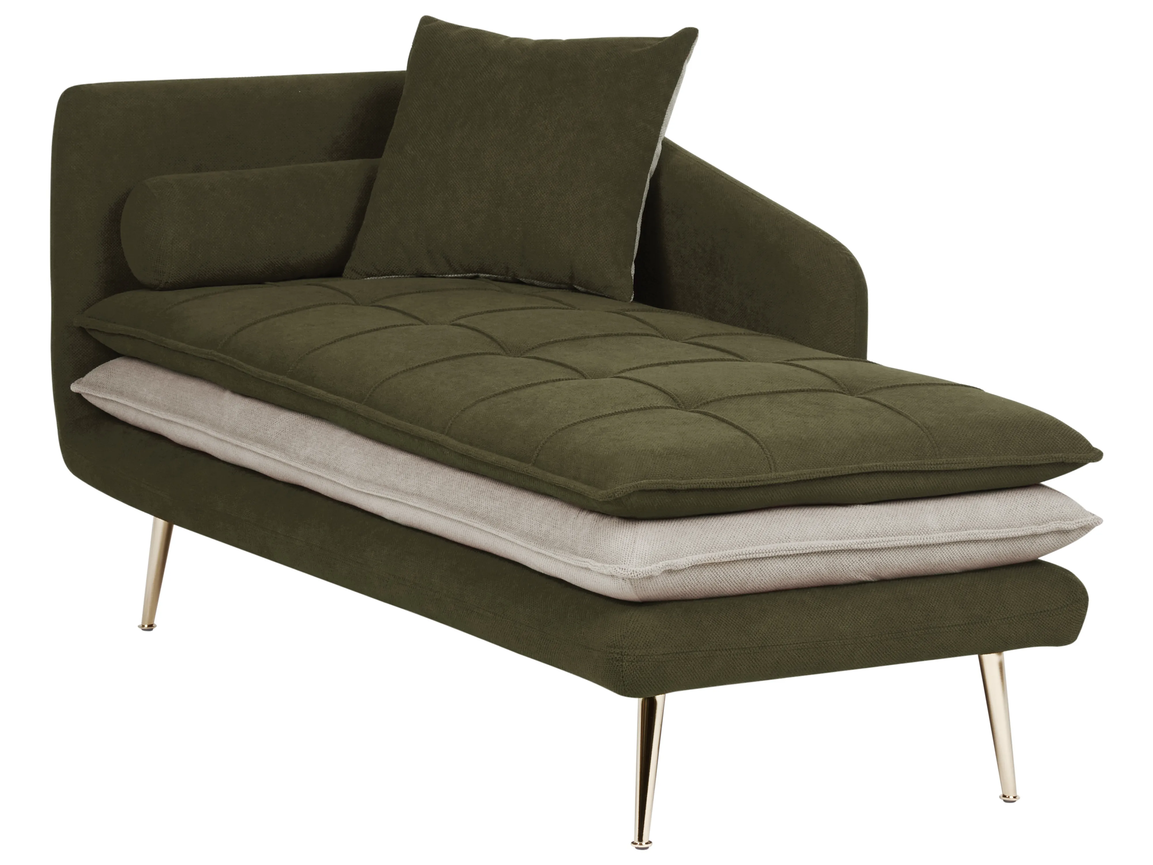 Linkszijdige chaise longue GONESSE Stof Groen