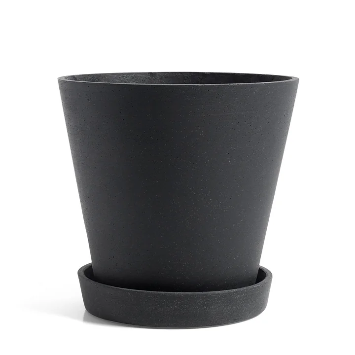 HAY - Blumentopf mit Untersetzer XL, schwarz