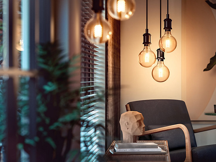 Ampoule LED connectée Philips Hue globe IP20 E27 550lm 7W blanc
