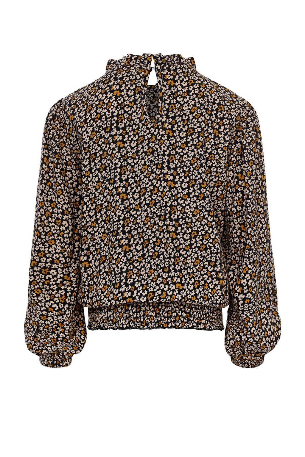 LOOXS gebloemdetop zwart/beige/bruin