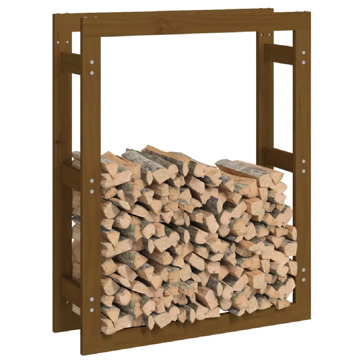 vidaXL Support à bois de chauffage Pin Marron Miel
