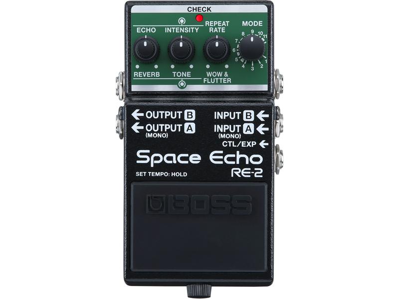 BOSS Pedal RE-2 Space Echo Digitale Nachbildung des legendären RE-201 Space Echo Effektgeräts im Kompaktpedal-Format mit zusätzlichen Funktionen