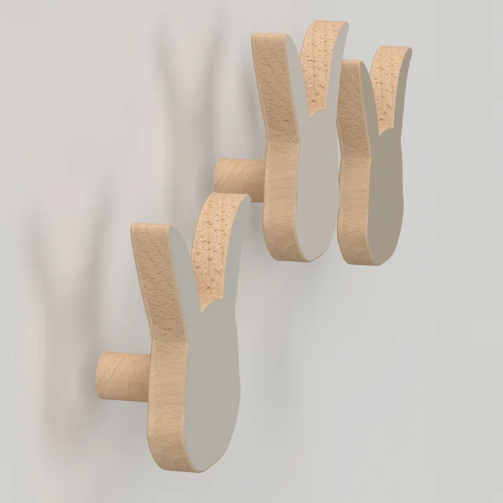 Cam Cam Copenhagen - Haken aus Holz, Bär, earth mix (3er-Set)