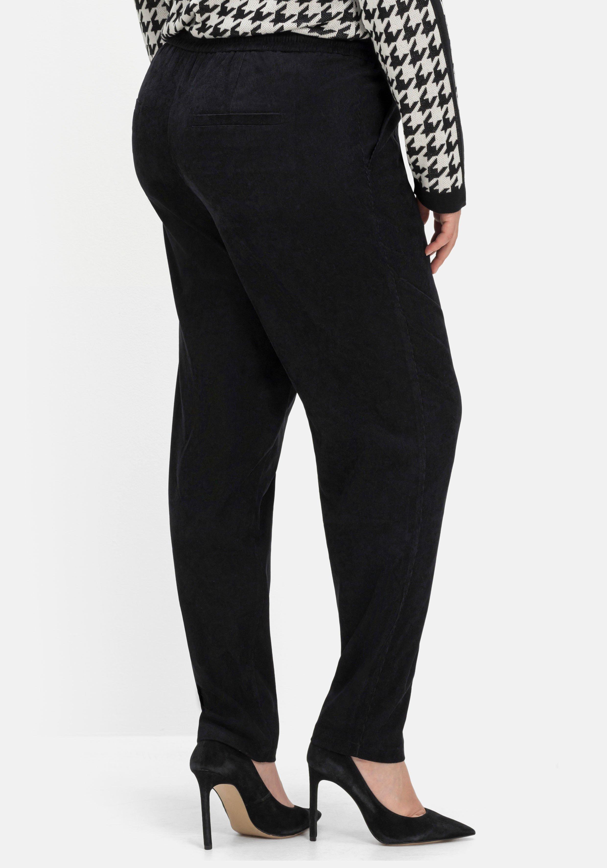 Joggpants in Cordoptik, schmale Beinform