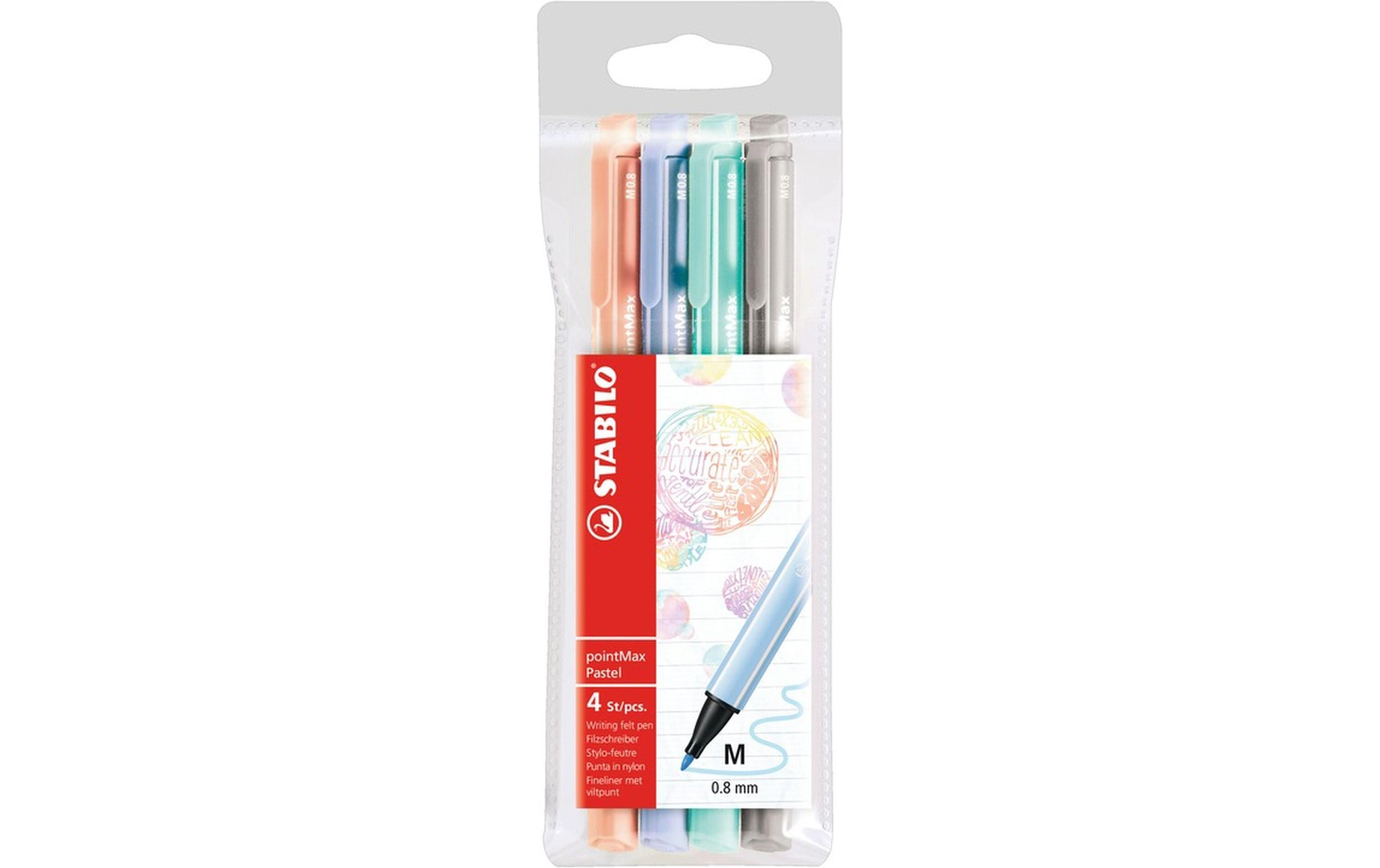 Fineliner PointMax Pastell Medium (M), MehrfarbigEtui mit 4 Faserschreiber