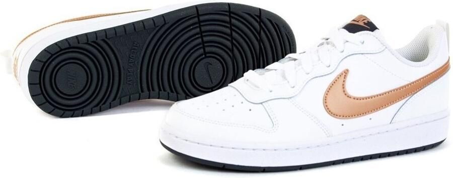 Nike Court Borough Low 2 leren sneakers wit brons zwart