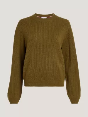 Suéter de lã e cashmere com textura canelada e modelagem relaxada