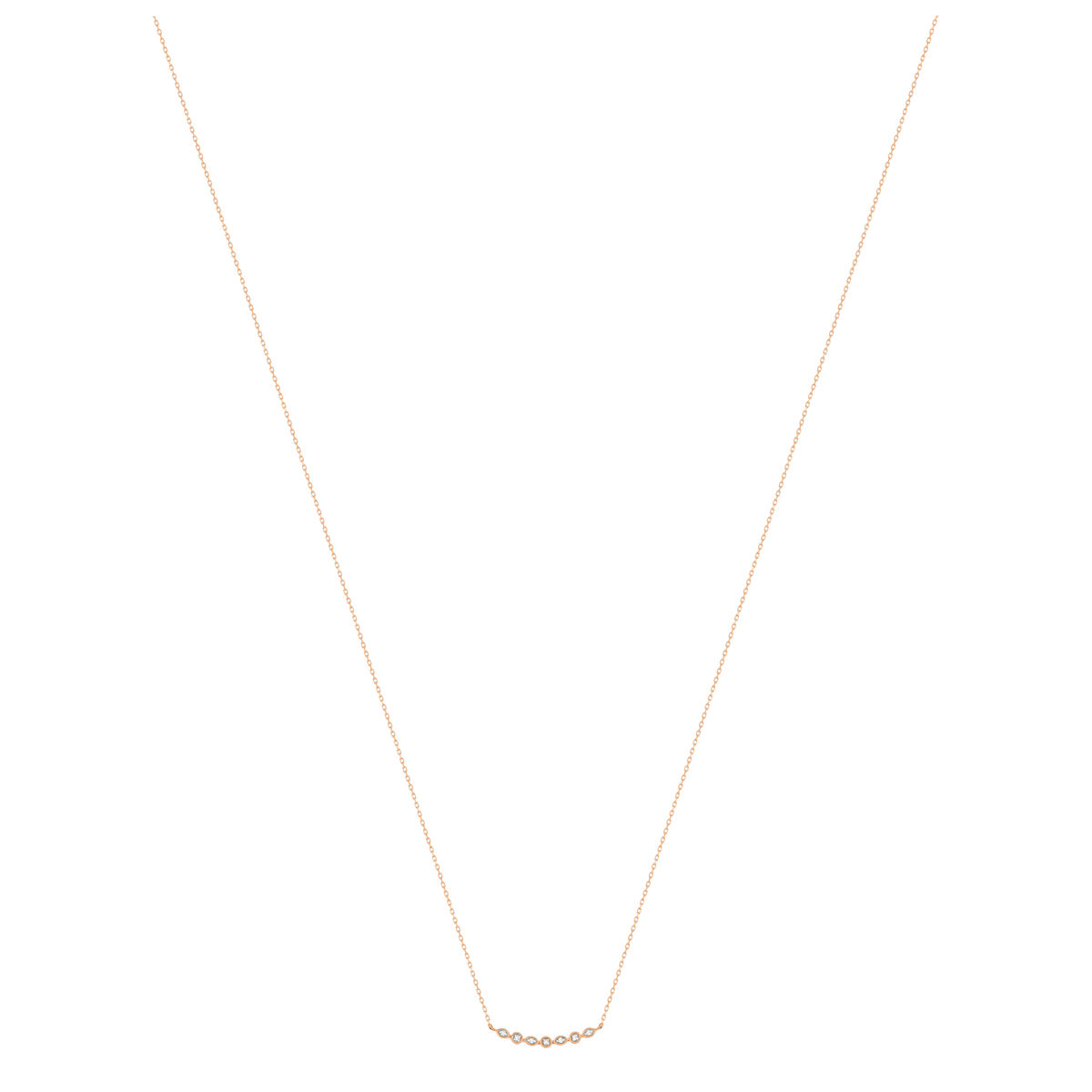 Collier or 375 rose diamants 45 cm