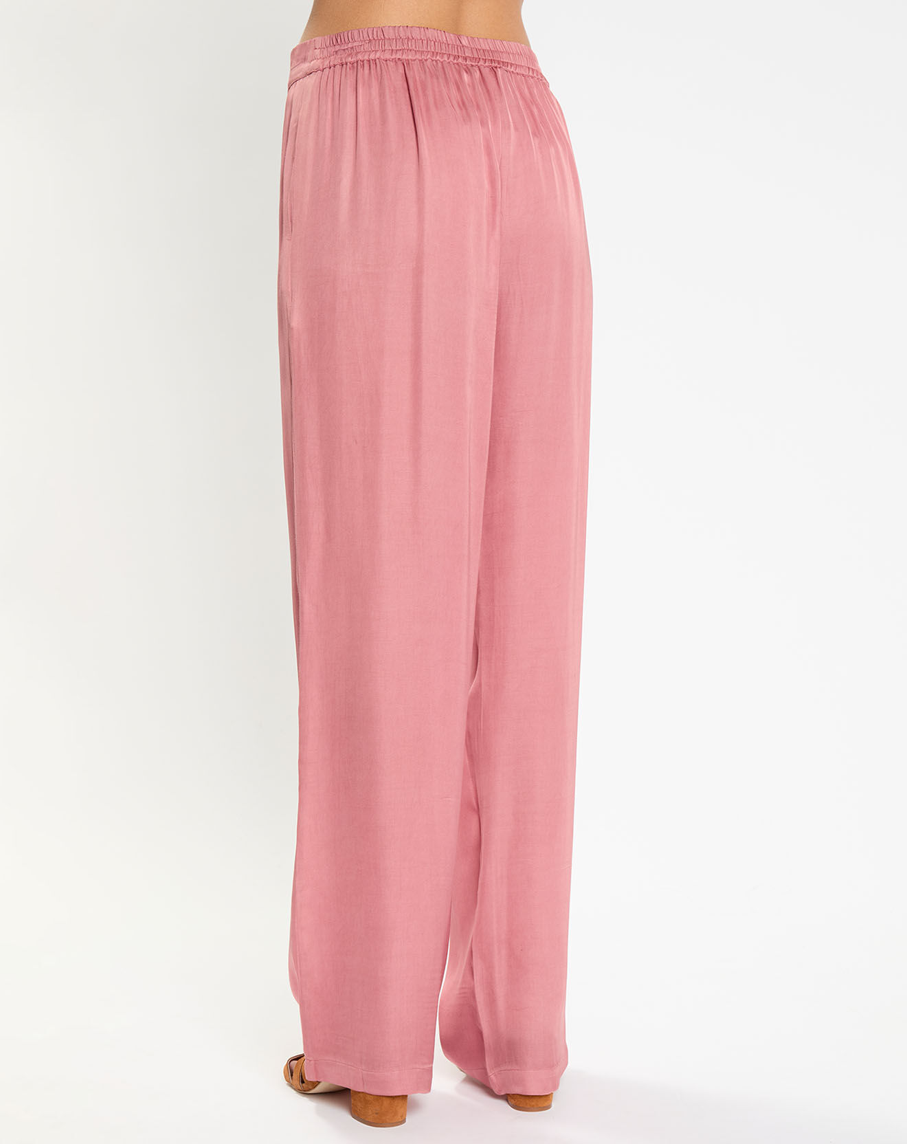 Lauren Vidal Pantalon satiné Soon rose