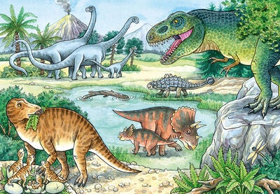 Ravensburger Puslespill Dinosaurer På Land og i Vann, 2x24 Brikker