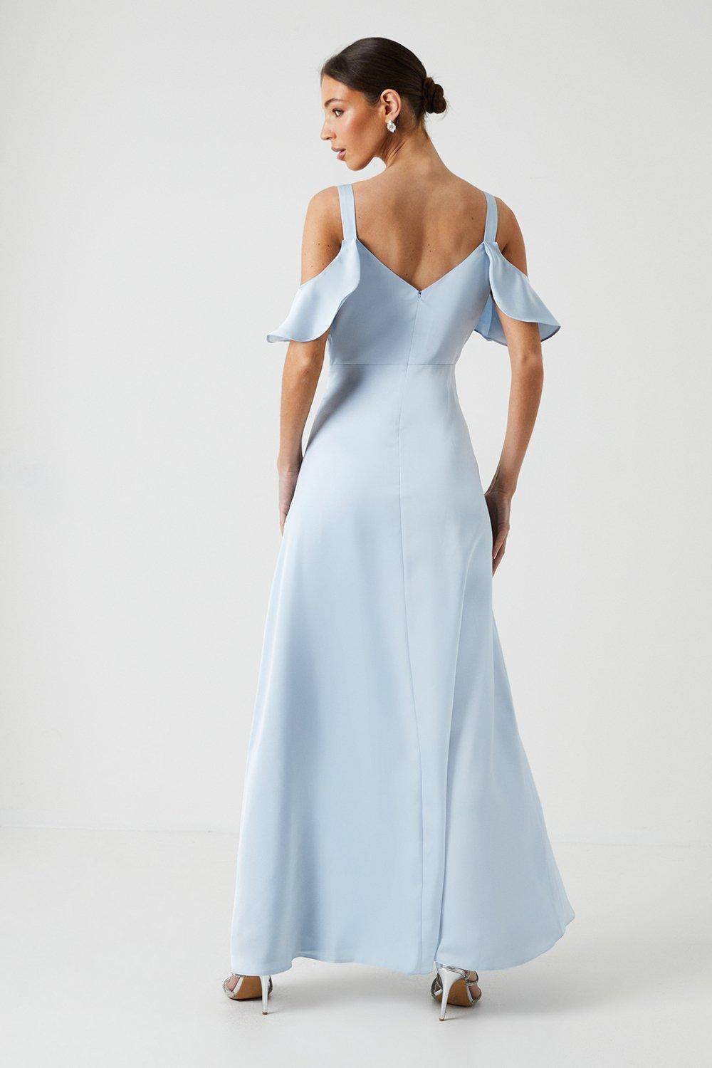Coast Robe de Demoiselle d'Honneur Satinée à Épaules Dénudées