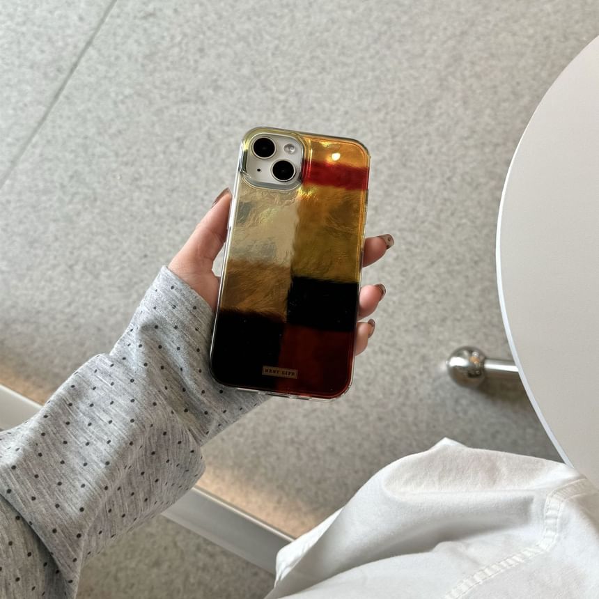 Vachie - Color Block telefoonhoesje - iPhone 16 Pro Max / 16 Pro / 16 Plus / 16 / 15 Pro Max / 15 Pro / 15 Plus / 15 / 14 Pro Max / 14 Pro / 14 Plus / 14 / 13 Pro Max / 13 Pro / 13 / 13 Mini