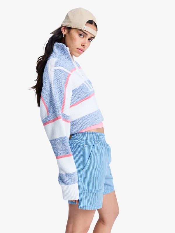 Carver Pull demi-zip Blanc Femme