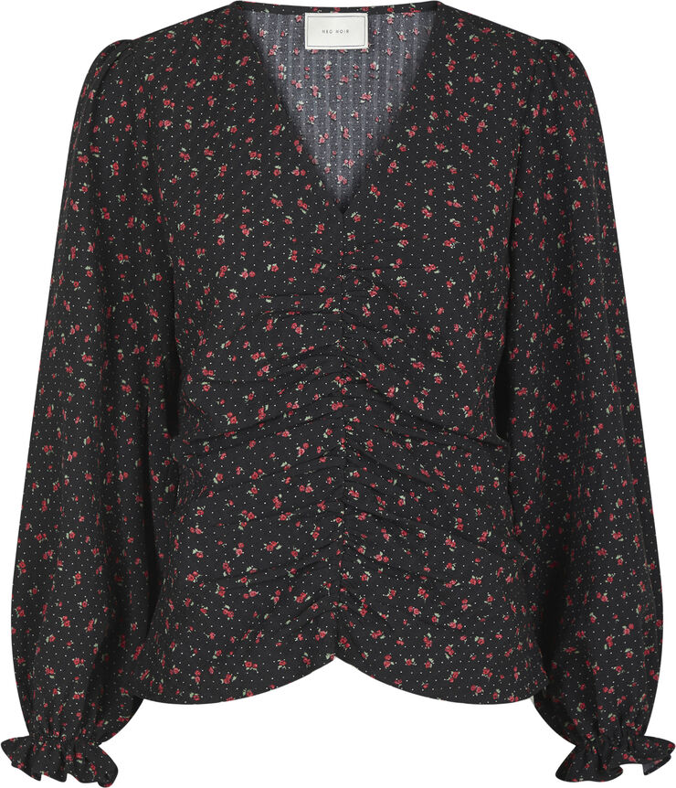 Neo Noir Katinka Floral Dots Blouse Black