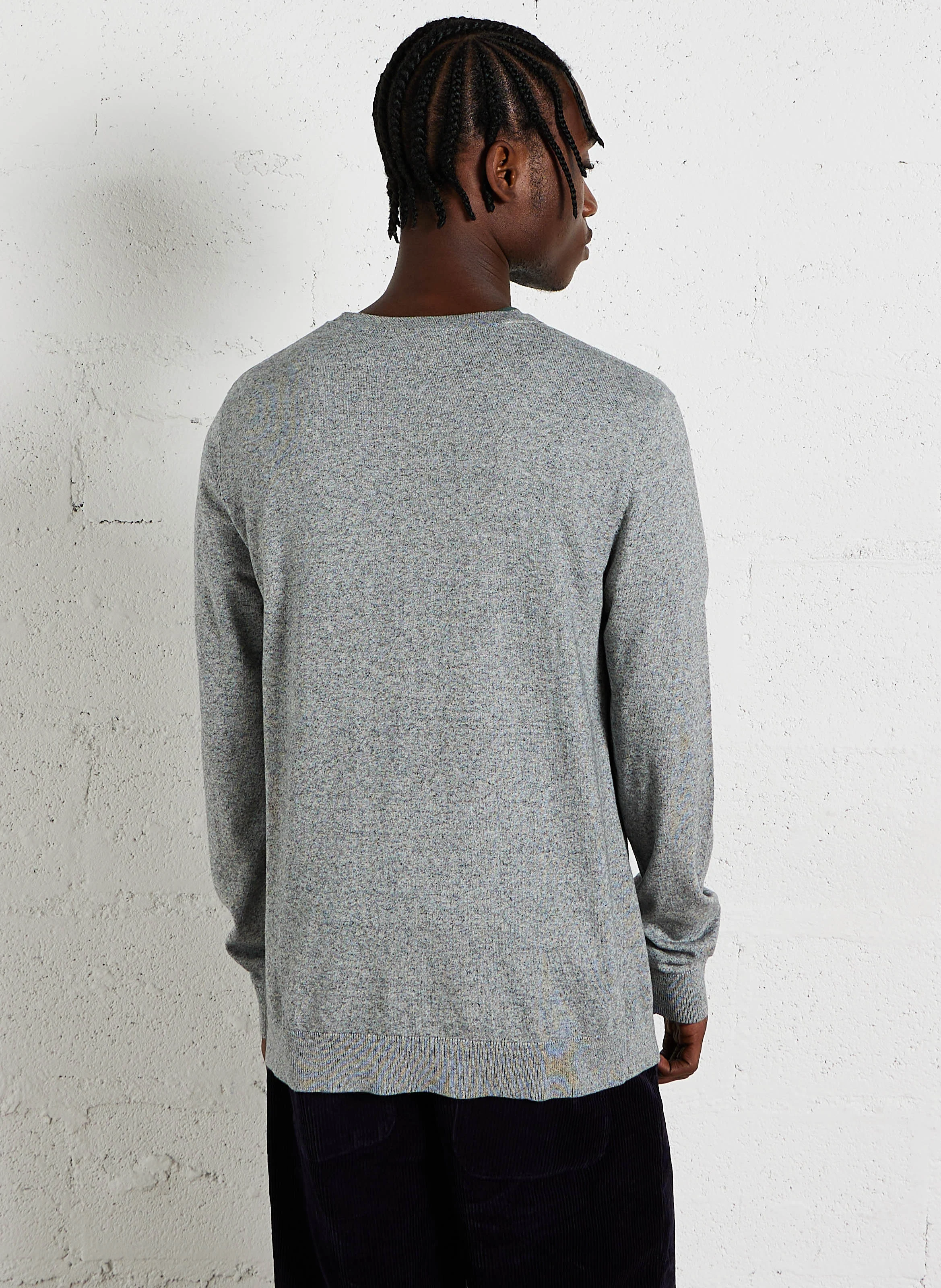 Pull col rond regular-fit en coton | Gris
