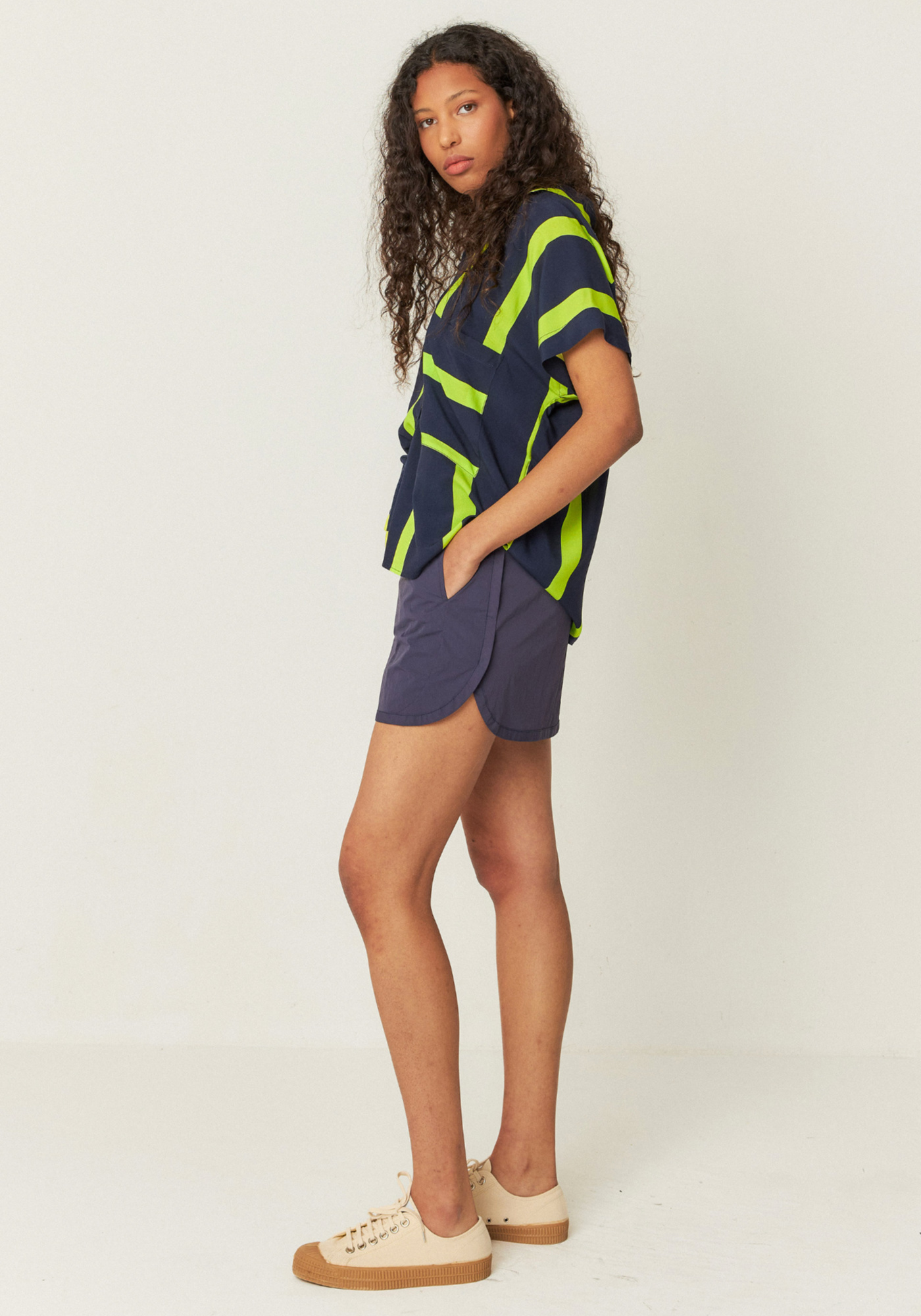 SKFK Bluse Uma Stripes Navy Green