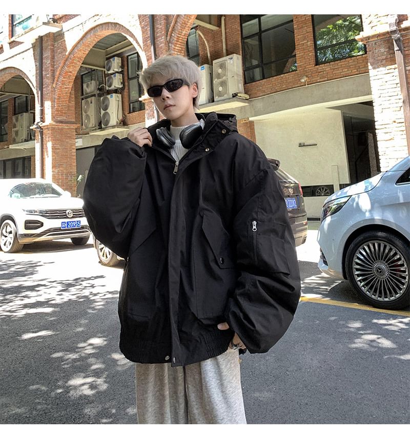 Drawouf - Effen parka met capuchon en rits