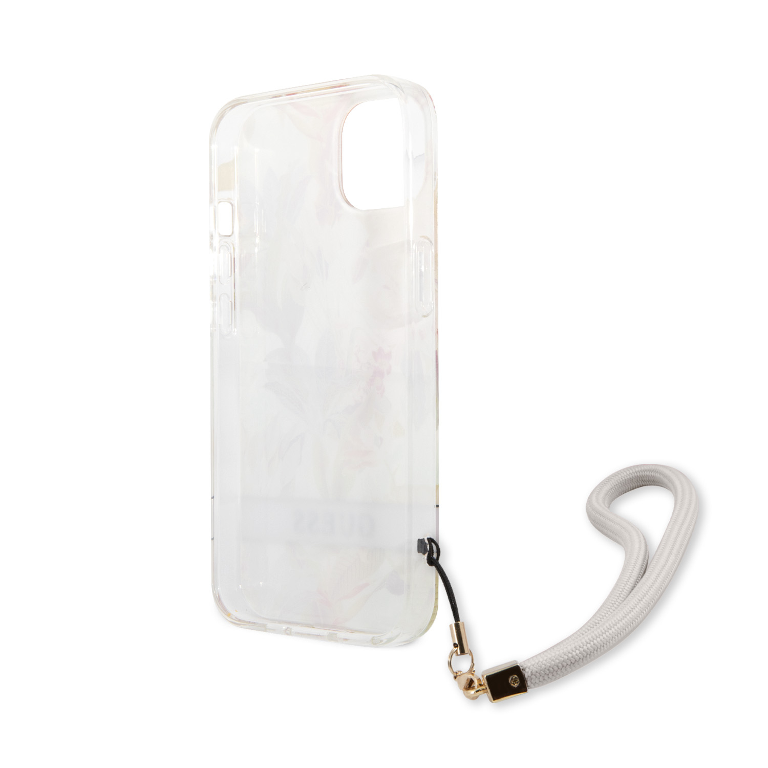 iPhone 13 Hardcase Hülle Flower Strap (GUHCP13MHFLSU) - Lila / Transparent