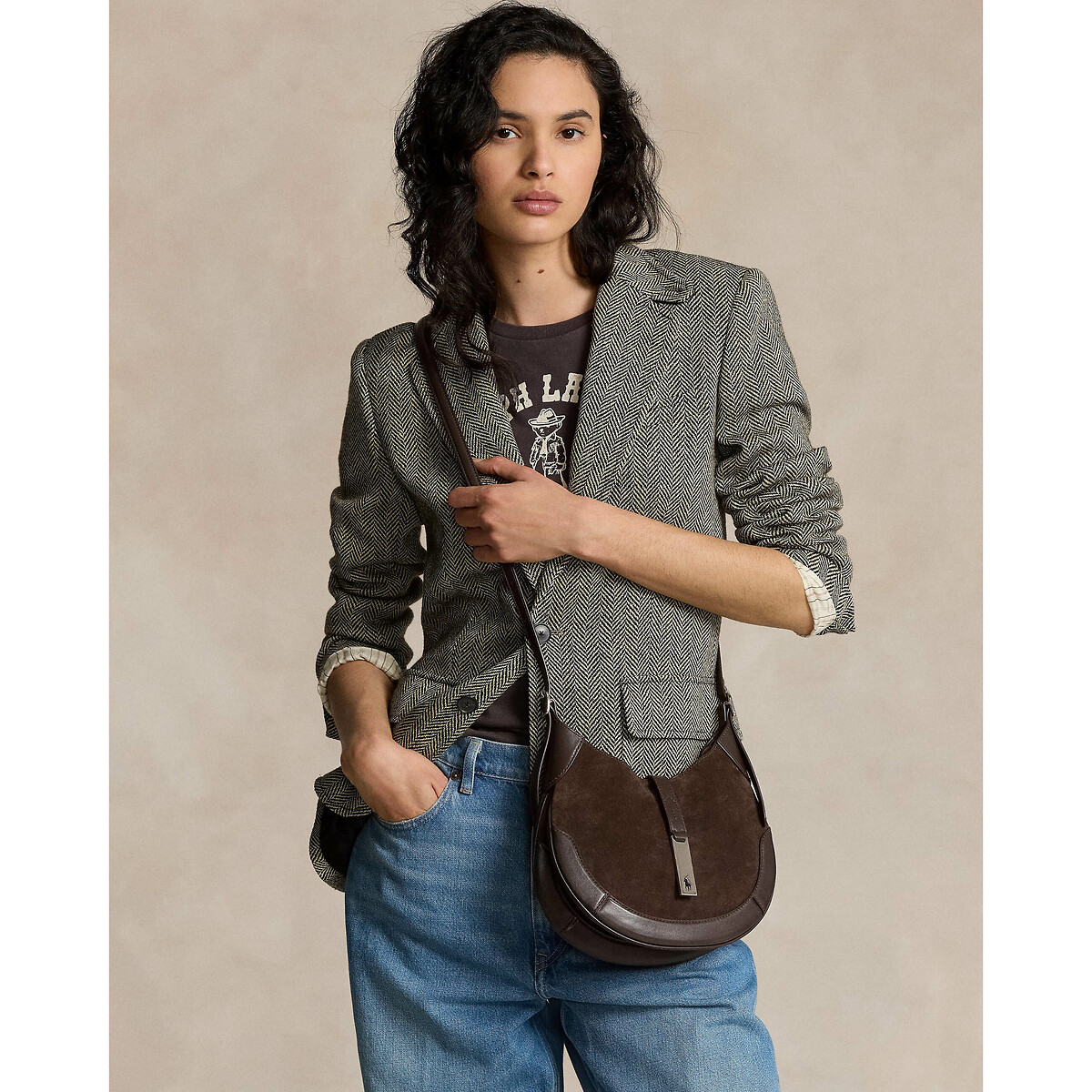 POLO RALPH LAUREN<br>Tas, cykelvormig, em couro POLO ID