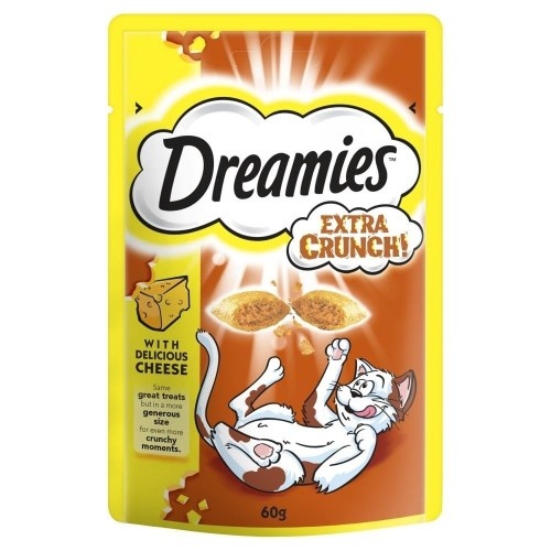 Petiscos de queijo extra crocantes para gatos, sabor natural.