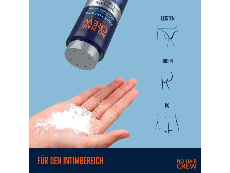 No Hair Crew Körperpuder Dry & Fresh 100 g Talkumfreies Puder für den Intimbereich für ein trockenes frisches Hautgefühl