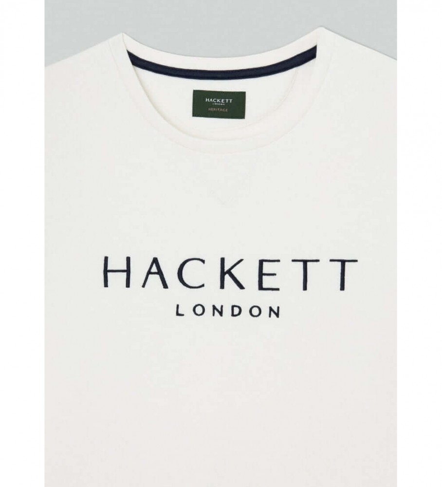 Moletom Hackett Heritage com gola redonda, branco
