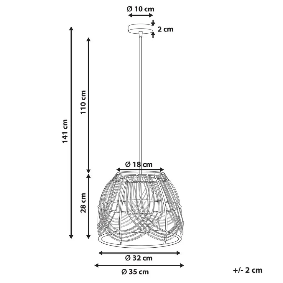 POSTRERO - Hanglamp - Naturel - Rotan