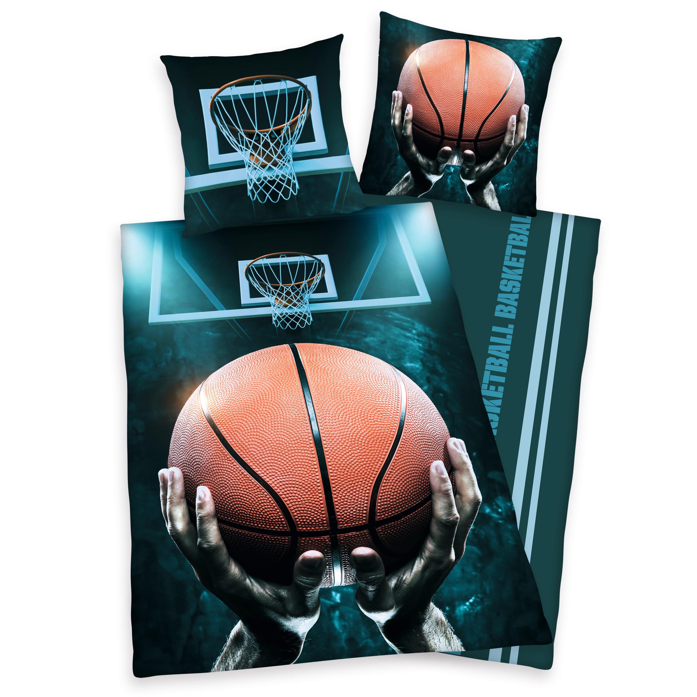 Herding Young Collection Jugendbettwäsche »Basketball« 2 Stk. tlg. mit Basketballkorb