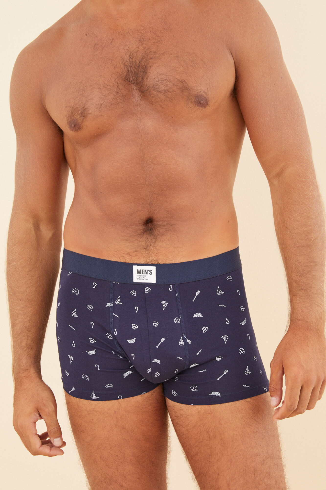Pacote com 2 cuecas boxer de algodão para pesca.