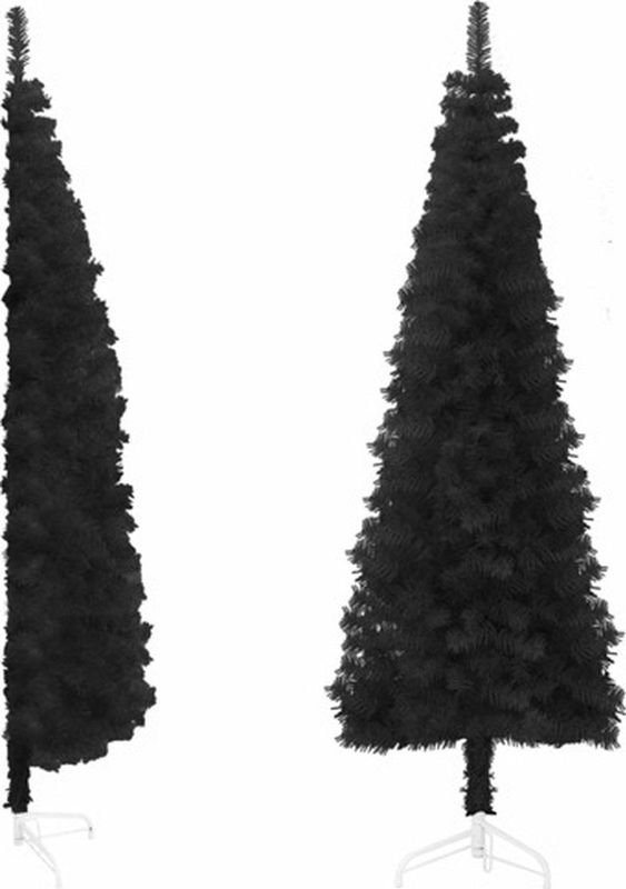 Kunstkerstboom - Zwart - PVC - Ruimtebesparend Model