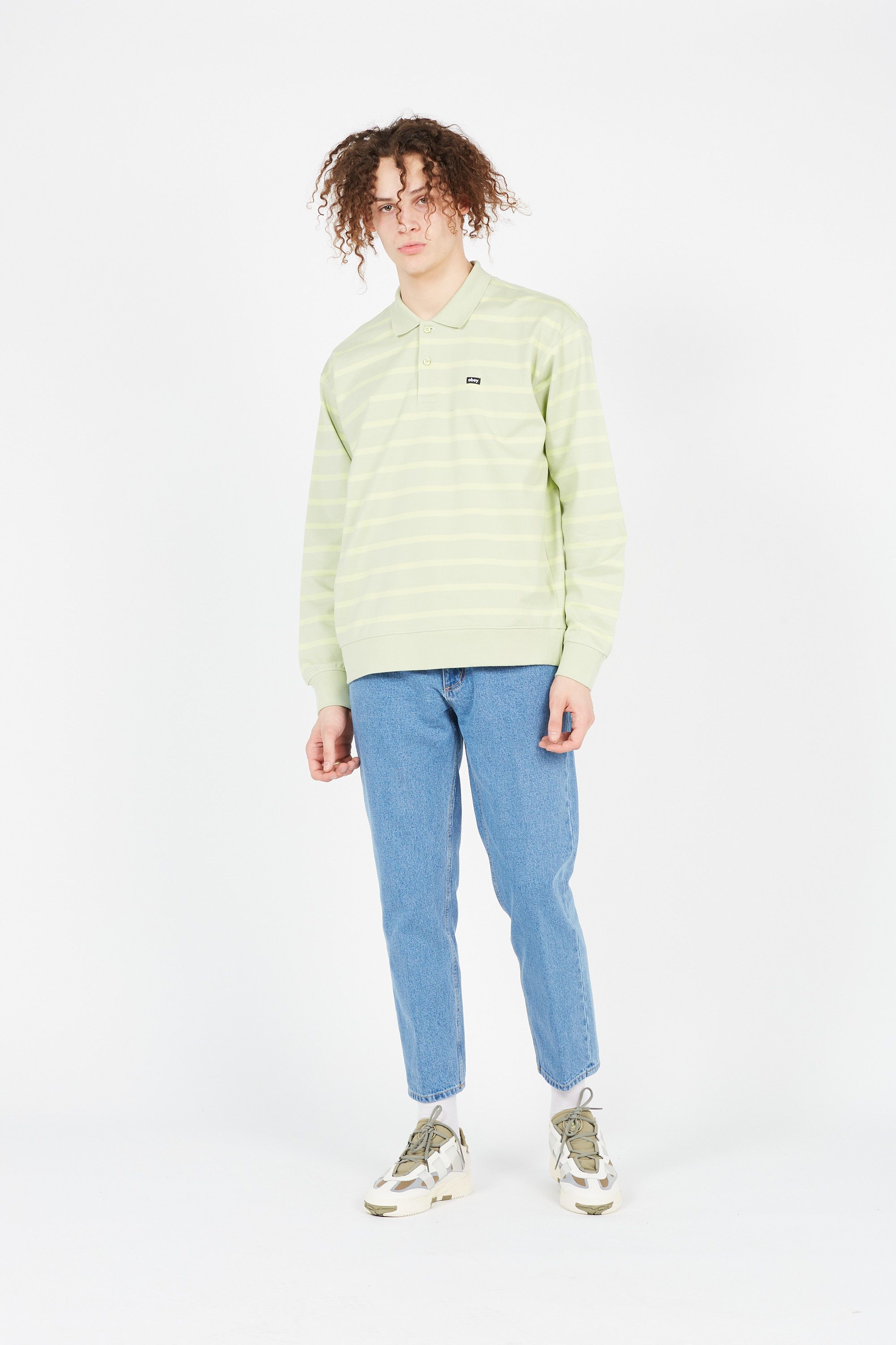 OBEY Polo LOOPER POLO LS Vert