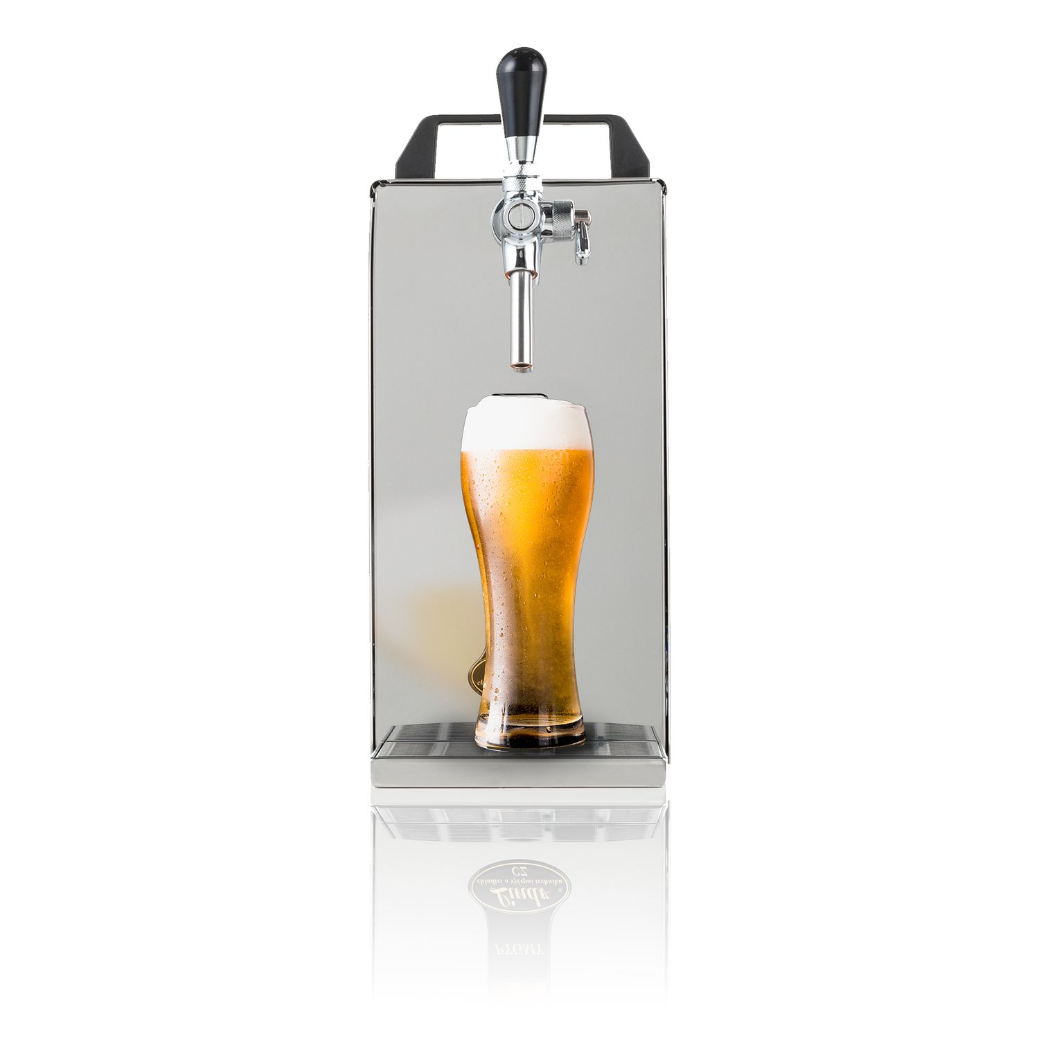 Zapfanlage, Bierzapfanlage PYGMY 25/K mit Membranpumpe, 1-leitig Trockenkühlgerät aus Edelstahl, 35 Liter/h, Green Line