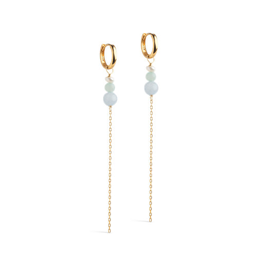ENAMEL Copenhagen Jana Hoops Øreringe, Pearl/Light Green/Light Blue
