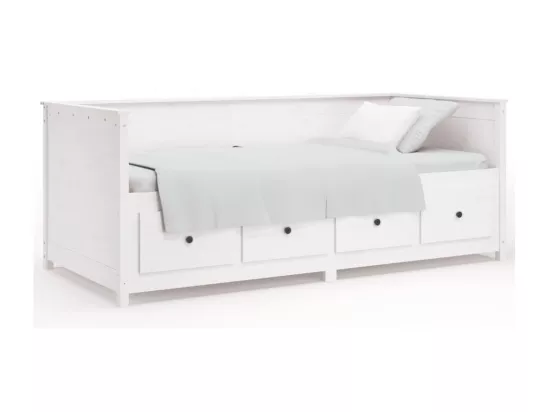 Lit de jour sans matelas blanc 100x200 cm bois de pin massif