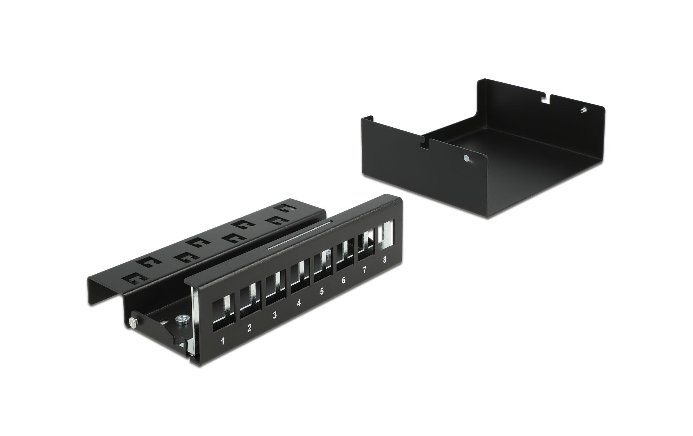 Gehäuse Keystone Patchpanel 8 Port schwarzKeystone Patchpanel 8 Port schwarz