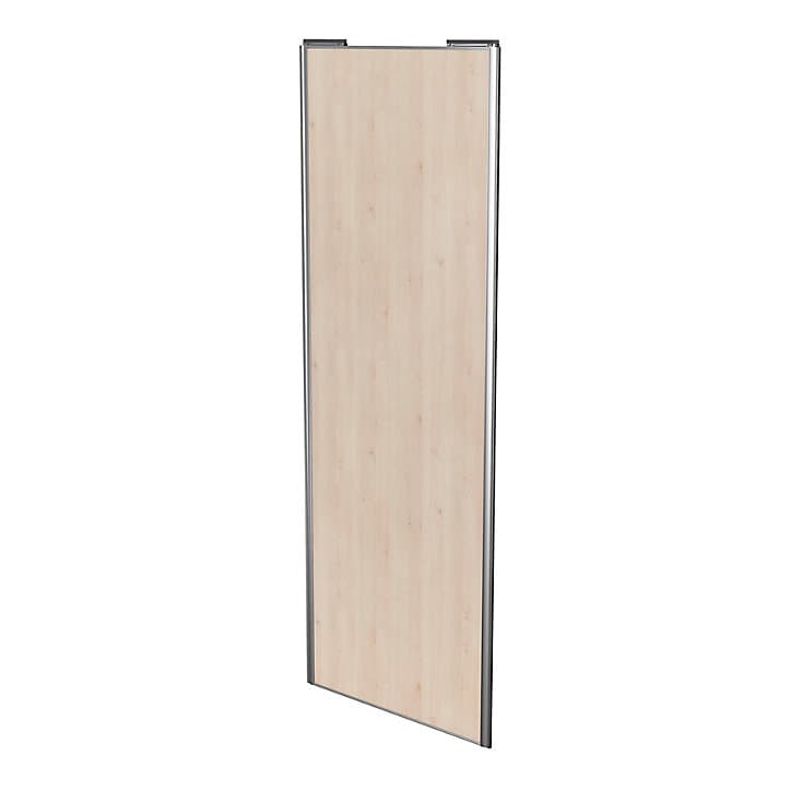 Porte de placard coulissante effet chêne clair profil gris GoodHome Arius H. 248,5 x L. 92.2 cm + amortisseurs