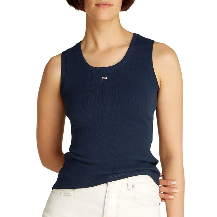 Tommy Hilfiger Essential Ribbed Flag Embroidery Slim Tanktop Dames