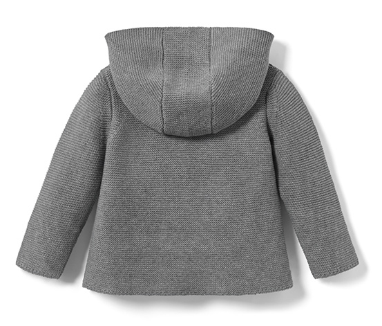 Baby-Strickjacke, grau meliert