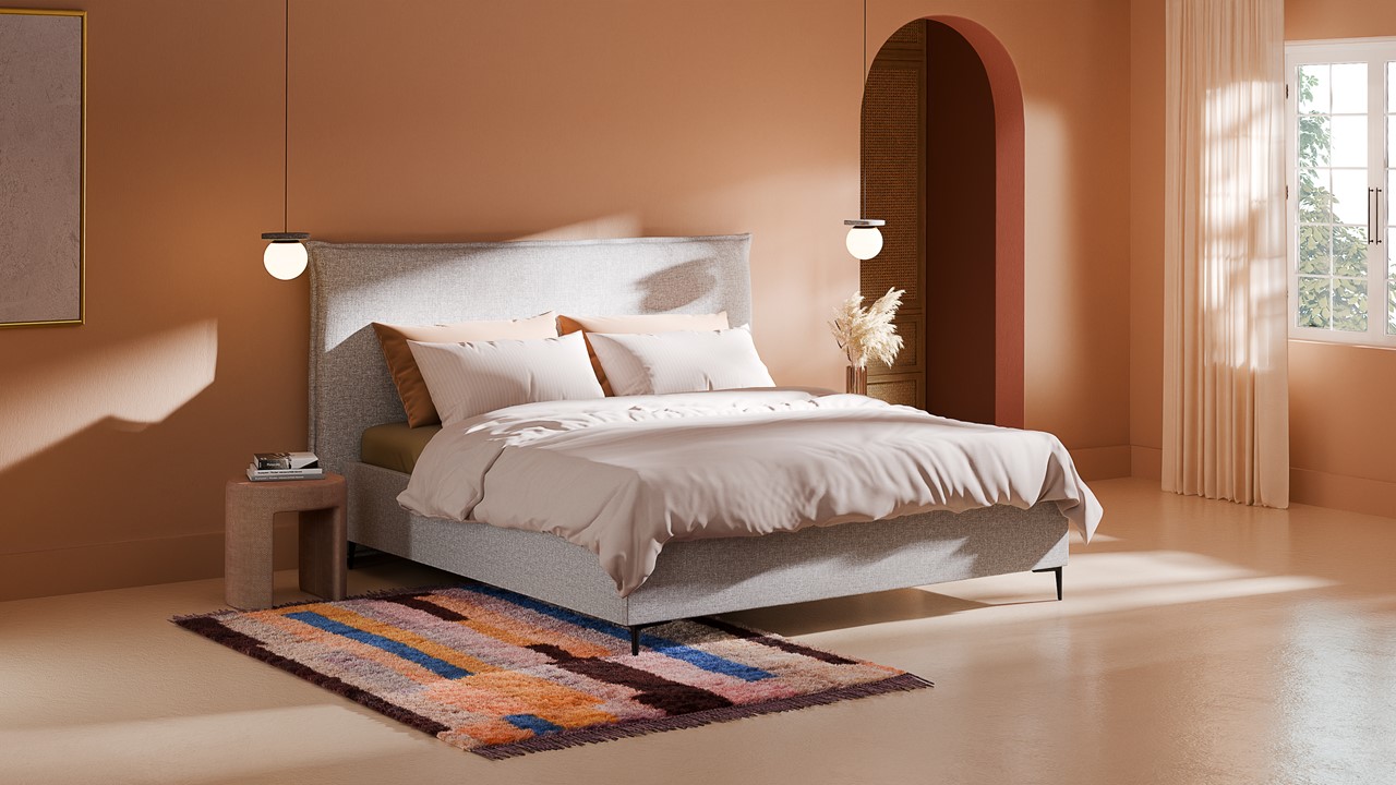 Opbergbed Morgan - Linen touch light grey