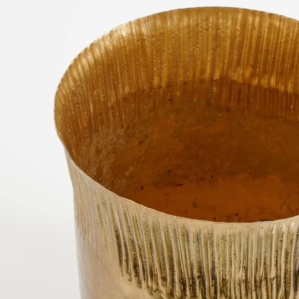 Mica Decorations Xavier Plantenpot - H26 x Ø25 cm - IJzer - Goud